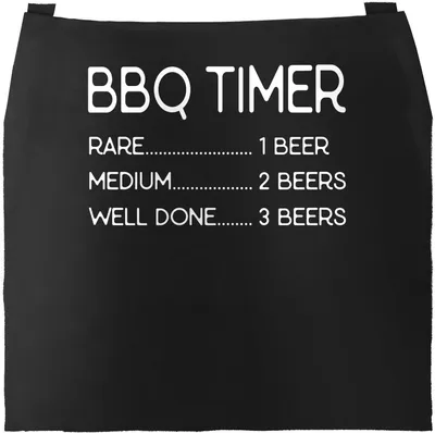 Produktbild von Grill-Schürze für Männer mit Spruch Grillschürze BBQ Timer Bier Baumwoll-Schürze Küchenschürze Moonworks® schwarz unisize