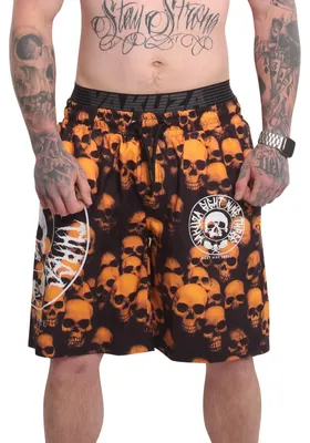 Produktbild von Yakuza Herren Skull Theme Badeshorts, Bunt, L