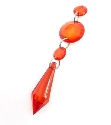 Produktbild von 12 Deko Acryl Anhänger rot - Form Diamant