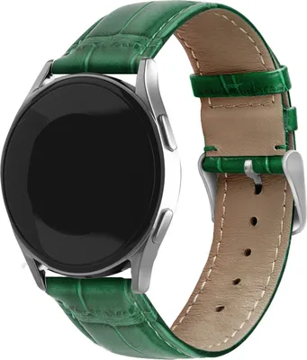 Produktbild von Strap-it Samsung Galaxy Watch 4 Classic 46mm Lederarmband mit Krokoprägung (Grün)