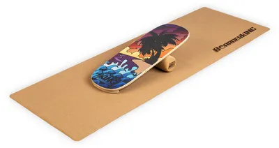 Obrázek produktu pro BoarderKING Balance Board Set - dřevěná balanční deska s válcem a podložkou