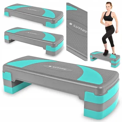 Zdjęcie produktu dla STEP do ćwiczeń fitness 3 STOPNIE do aerobiku DUŻY 78CM regulowany PODEST