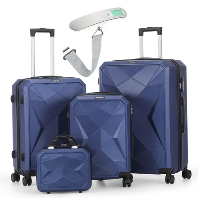 Produktbild von Reisekoffer-Set – Gepäckset – Koffer mit Rollen – Hauptkoffer – Trolley – 4-teiliges, hartes ABS-Koffer-Set