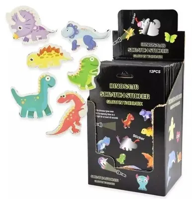 Zdjęcie produktu dla Naklejki zdrapki świecące w ciemności Dinozaury