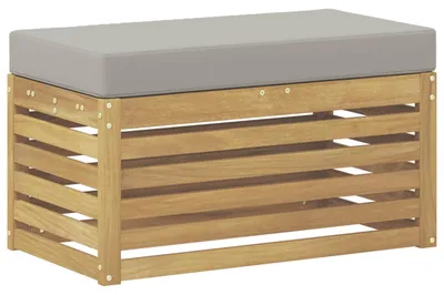 Image de Banc de Jardin Blanc 80 x 43 x 45 cm Bois d'Acacia Massif