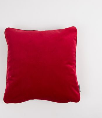 Samtkissen Keder und Federfüllung rot 50x50cm