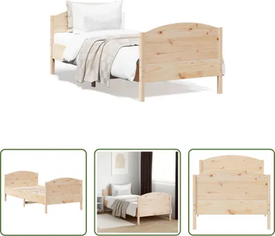 Produktbild von The Living Store Massivholzbett mit Kopfteil 75x190 cm Kiefer