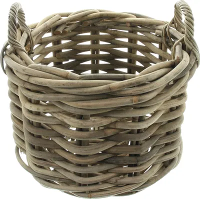 Produktbild von Rattankorb Rustikale Optik Box Aufbewahrungskorb Schale Korb Flechtkorb Ø 50 cm