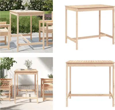Obrázek produktu pro vidaXL Zahradní stůl 121x82,5x110 cm z masivního borovicového dřeva - Zahradní stůl - Venkovní stůl - Stůl na terasu