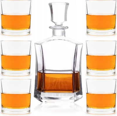 Zdjęcie produktu dla KARAFKA + 6 SZKLANEK Do Whisky Whiskey na Alkohol Święta Urodziny Prezent