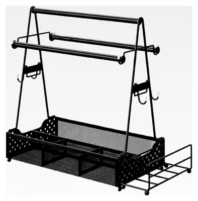 Produktbild von Camping Grillorganisator - Grillwerkzeugwagen für den Außenbereich | Grillorganisator mit Stauraum für Gewürze und Küchenutensilien, stabiler Picknickwagen