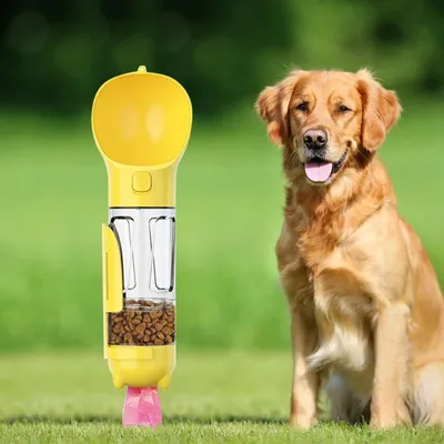 Produktbild von Tragbare Reiseflasche Für Hunde, Wasserflasche Mit Futternapf
