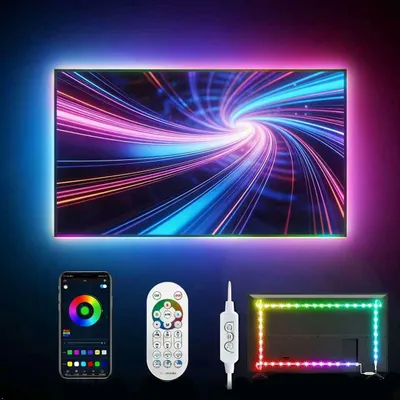 LED-Streifen 5 m, TV-Hintergrundbeleuchtung, USB, RGB, Musik-Sync, App
