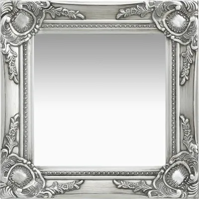 Obrázek produktu pro Nástěnné zrcadlo barokní styl 40 x 40 cm stříbrné