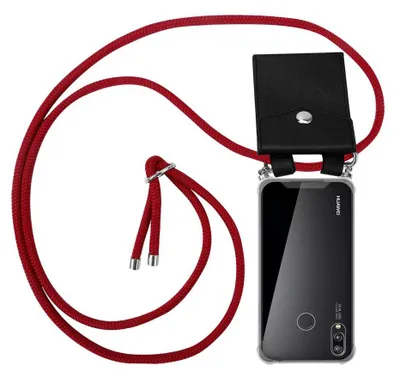 Produktbild von Cadorabo Schutzhülle für Huawei P20 LITE 2018 / NOVA 3E Hülle in Rot Handy Kette Kordel abnehmbares Etui
