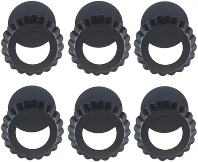 Obrázok produktu pre Forma na koláč so zdvíhacou základňou, priemer 10 cm, mini forma na quiche, dobrý antiadhézny povrch, forma na koláč, forma na pečenie, vlnitý okraj, odolná proti prerezaniu, pripravené na servírovanie - sada 6 kusov