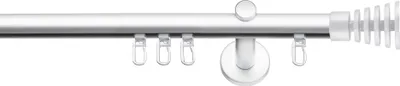 Produktbild von SN Deco Gardinenstange Innenlauf Gap, 19 mm, 1-läufig, Stahl, Komplett-Set mit Ringen, Profilträger, 200 cm, weiß