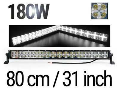 Immagine prodotto di Barra LED da 80 cm – Faro a barra a LED con luci diurne CROSS DRL 180 W, 12 V/24 V con 2 modalità di funzionamento