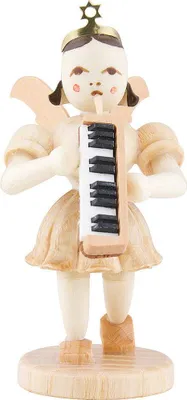 Produktbild von Kurzrockengel mit Melodika, natur (6,6cm) von Blank Kunsthandwerk