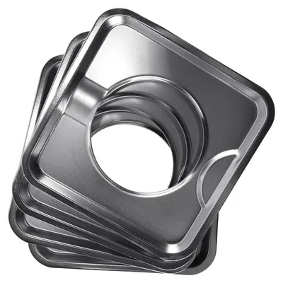 4er-Pack quadratische Tropfschalen 19,5 cm verchromt