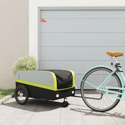 Produktbild von vidaXL Príves na bicykel čierno-zelený 45 kg železa
