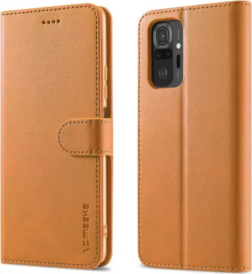 Produktbild von Xiaomi Redmi Note 10 Pro Hülle - LC.IMEEKE Luxus Klapphülle - Braun