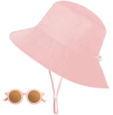 Produktbild von Sonnenhut Kinder UV-Schutz UPF 50+ Nackenschutz Fischerhut Baby Rosa Größe S