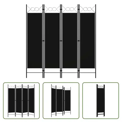 Immagine prodotto di The Living Store Divisorio 4 pezzi nero 160 x 180 cm