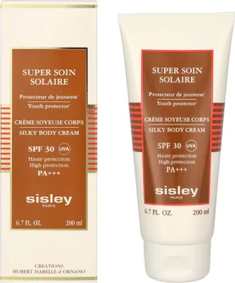 Produktbild von Sisley Super Soin Solaire Silky Body Cream Spf 30, Sonnenschutzcreme, Körper, Tube, Nährend, Schutz, normale Haut, 200 ml