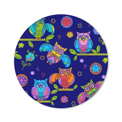 Produktbild von MuchoWow® Mauspad Mousepad Muster - Eule - Äste 20x20 cm - Mousepads - Maus Mat - Pad - Mausunterlage - Schreibtischmatte