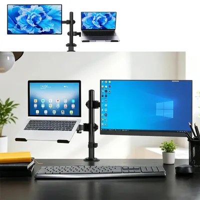 Productafbeelding van Elzusha - Monitor- en Laptopcombinatiestandaard met Kabelmanagement