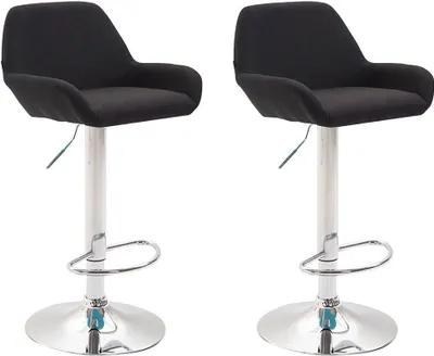 Produktbild von 2er Set Barhocker Braga Stoff chrom schwarz