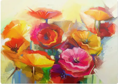 Produktbild von Blumen In Der Abstraktion – Bodenschutzmatte – Rutschfest – Schutzmatte für Büro – Vinylmatte – Stuhlunterlage  – 140 x 100 cm