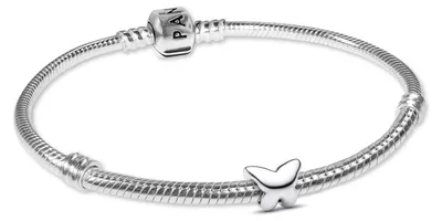 Image de Bracelet Pandora 21500 pour femme, kit de démarrage argenté avec mini-papillon, 19 cm