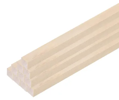 10 Holzstäbe 3/8"x3/8"x12" rechteckig für DIY & Schnitzen