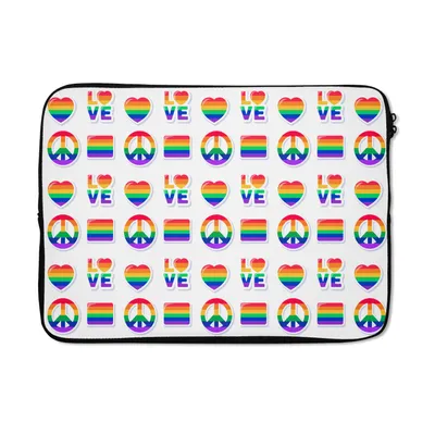 Produktbild von MuchoWow® Laptop Hülle 13 Zoll Stolz - Regenbogen - Liebe Laptoptasche - Laptophülle - Sleeve - Rundumschutz
