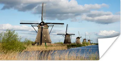 Produktbild von MuchoWow® Poster Mühle - Landschaft - Niederlande 120x60 cm - Bild