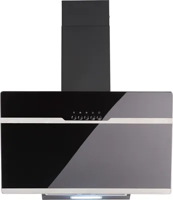 Produktbild von PKM S23-60 ABPX Kopffreihaube, 60 cm breit, 258 m³/h, Abluft und Umluft, 3 Leistungsstufen, Randabsaugungstechnik, schwarz mit Edelstahlapplikation