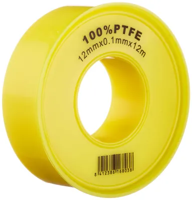 Teflonband 12 m x 12 mm x 0,1 mm, gelb, PTFE