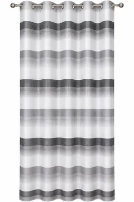 Produktbild von Ösenschal weiß / grau gestreift BxH 140x245cm Gardine Vorhang Schal 2421