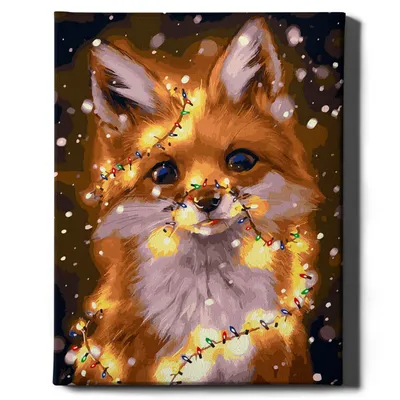 Produktbild von Oh Art! – Malen nach Zahlen Set – 40x50cm, mit Holzrahmen und Pinseln "Fuchs" DIY