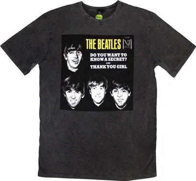 Produktbild von The Beatles VJ Secret Sleeve Stone Wash Charcoal Grey 2XL T-Shirt