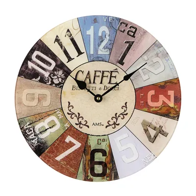 Immagine prodotto di AMS 9424 orologio da parete analogico al quarzo rotondo vintage antico retro shabby