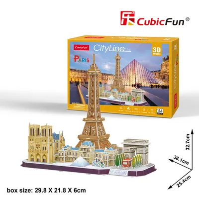 Produktbild von CubicFun Cubic Fun 3d Puzzle City Line Paris, 114 Stück(e), Gebäude, 8 Jahr(e)