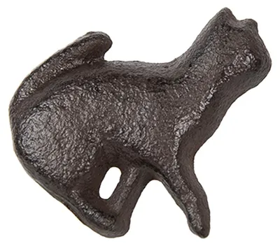 Productafbeelding van Clayre & Eef, kattenknop, 5x3x5 cm, bruin, metaal
