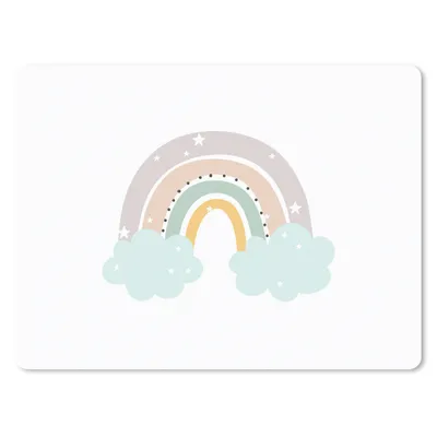 Produktbild von MuchoWow® Mauspad Mousepad Regenbogen - Sterne - Punkte - Wolken - Kinder 23x19 cm - Mousepads - Maus Mat - Pad - Mausunterlage - Schreibtischunterlage - Mauspad