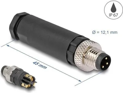 Image de DELOCK M8 Steckverbinder A-kodiert 3 Pin Stecker