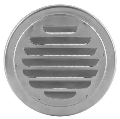 Obrázek produktu pro Nerezová ocelová stěnová ventilace, kulatá mřížka, průměr 100 mm – pro ventilátor do koupelny a digestoř do kuchyně