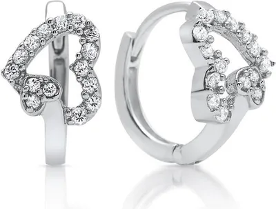 Produktbild von Silber Creolen mit Zirkonia - SE0281