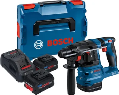 Zdjęcie produktu dla Bosch GBH 18V-22 Professional akumulatorowa wiertarko-wkrętarka 18 V 1,9 J SDS Plus Brushless + 2x akumulator ProCORE 5,5 Ah + ładowarka + L-Boxx